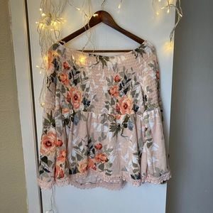 Floral Peasant Top